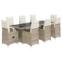 Set de mesa y sillas de jardín 5 pzas y cojines ratán PE beige de , Conjuntos de jardín - Ref: Foro24-3277286, Precio: 1,00 €