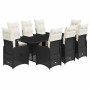Set de mesa y sillas de jardín 9 pzas y cojines ratán PE negro by , Garden sets - Ref: Foro24-3277142, Price: 1,00 €, Discoun...