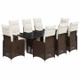 Set de mesa y sillas jardín 9 piezas y cojines ratán PE marrón von , Gartensets - Ref: Foro24-3277194, Preis: 1,00 €, Rabatt: %