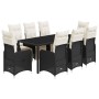 Set de mesa y sillas de jardín 9 pzas y cojines ratán PE negro von , Gartensets - Ref: Foro24-3277140, Preis: 1,00 €, Rabatt: %