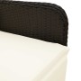 Set de mesa y sillas de jardín 9 pzas y cojines ratán PE negro