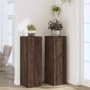 Soportes para plantas 2 uds madera marrón roble 33x33x100 cm de , Soportes para macetas - Ref: Foro24-3307888, Precio: 103,50 €