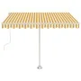 Automatic awning LED wind sensor yellow white 350x250cm by vidaXL, Awnings - Ref: Foro24-3069533, Price: 585,80 €, Discount: %