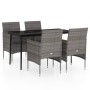 Juego de comedor para jardín 5 piezas con cojines gris y negro von , Gartensets - Ref: Foro24-3099313, Preis: 338,04 €, Rabat...