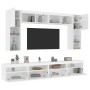Mueble de pared de TV con luces LED 8 piezas blanco von , TV-Möbel - Ref: Foro24-3216764, Preis: 349,70 €, Rabatt: %