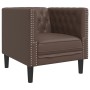Sillón Chesterfield de cuero artificial marrón de , Sofás - Ref: Foro24-372654, Precio: 176,31 €, Descuento: %