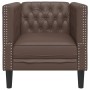 Sillón Chesterfield de cuero artificial marrón de , Sofás - Ref: Foro24-372654, Precio: 176,31 €, Descuento: %