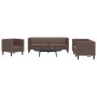 Juego de sofás Chesterfield 3 piezas cuero sintético marrón de , Sofás - Ref: Foro24-3209269, Precio: 699,85 €, Descuento: %