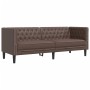 Juego de sofás Chesterfield 3 piezas cuero sintético marrón de , Sofás - Ref: Foro24-3209269, Precio: 699,85 €, Descuento: %