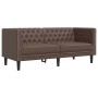 Juego de sofás Chesterfield 3 piezas cuero sintético marrón de , Sofás - Ref: Foro24-3209269, Precio: 699,85 €, Descuento: %