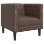 Juego de sofás Chesterfield 3 piezas cuero sintético marrón de , Sofás - Ref: Foro24-3209269, Precio: 699,85 €, Descuento: %