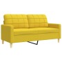 Juego de sofá 4 piezas con reposapiés y cojines tela amarillo by , Sofas - Ref: Foro24-3278316, Price: 690,28 €, Discount: %