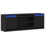 Mueble de TV con LED madera de ingeniería negro 139,5x34x50 cm by , TV Furniture - Ref: Foro24-852195, Price: 132,87 €, Disco...