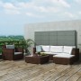 Set muebles de jardín 6 piezas y cojines ratán sintético marrón by , Garden sets - Ref: Foro24-41873, Price: 568,13 €, Discou...