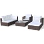 Set muebles de jardín 6 piezas y cojines ratán sintético marrón by , Garden sets - Ref: Foro24-41873, Price: 568,13 €, Discou...