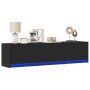 Mueble de TV con LED madera de ingeniería negro 165x34x40 cm von , TV-Möbel - Ref: Foro24-852251, Preis: 112,49 €, Rabatt: %