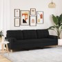 Sofá de 3 plazas con cojines tela negro 210 cm by , Sofas - Ref: Foro24-3278205, Price: 326,25 €, Discount: %