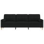 Sofá de 3 plazas con cojines tela negro 210 cm by , Sofas - Ref: Foro24-3278205, Price: 326,25 €, Discount: %