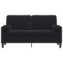 Sofá de 2 plazas con cojines terciopelo negro 140 cm von , Sofas - Ref: Foro24-3278224, Preis: 206,44 €, Rabatt: %