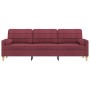 Sofá de 3 plazas con cojines tela rojo tinto 210 cm von , Sofas - Ref: Foro24-3278207, Preis: 360,66 €, Rabatt: %