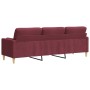 Sofá de 3 plazas con cojines tela rojo tinto 210 cm von , Sofas - Ref: Foro24-3278207, Preis: 360,66 €, Rabatt: %