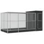 Pajarera con extensión acero plateado 416x203x216 cm de , Pies y jaulas para pájaros - Ref: Foro24-3214258, Precio: 730,57 €,...