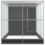 Pajarera con extensión acero plateado 416x203x216 cm de , Pies y jaulas para pájaros - Ref: Foro24-3214258, Precio: 730,57 €,...
