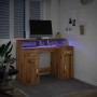 Escritorio con LED madera ingeniería roble artisian 120x55x91cm by , Desks - Ref: Foro24-3309419, Price: 184,60 €, Discount: %