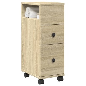 Armario de baño estrecho con ruedas madera roble Sonoma by , Lockers and storage cabinets - Ref: Foro24-855234, Price: 54,52 ...