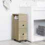 Armario de baño estrecho con ruedas madera roble Sonoma by , Lockers and storage cabinets - Ref: Foro24-855234, Price: 54,52 ...