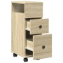 Armario de baño estrecho con ruedas madera roble Sonoma by , Lockers and storage cabinets - Ref: Foro24-855234, Price: 54,52 ...