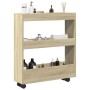 Carro de almacenaje estrecho 3 niveles madera roble Sonoma von , Küchen- und Speisewagen - Ref: Foro24-855243, Preis: 55,53 €...