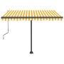 Automatic yellow and white freestanding awning 300x250 cm by vidaXL, Awnings - Ref: Foro24-3069708, Price: 445,10 €, Discount: %