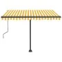 Toldo de pie automático amarillo y blanco 300x250 cm de vidaXL, Toldos - Ref: Foro24-3069708, Precio: 429,08 €, Descuento: %