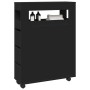 Armario de baño estrecho con ruedas madera de ingeniería negro by , Lockers and storage cabinets - Ref: Foro24-855269, Price:...