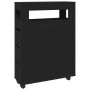 Armario de baño estrecho con ruedas madera de ingeniería negro by , Lockers and storage cabinets - Ref: Foro24-855269, Price:...