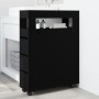 Armario de baño estrecho con ruedas madera de ingeniería negro by , Lockers and storage cabinets - Ref: Foro24-855269, Price:...