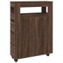 Armario de baño estrecho con ruedas madera marrón roble by , Lockers and storage cabinets - Ref: Foro24-855274, Price: 99,05 ...