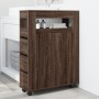 Armario de baño estrecho con ruedas madera marrón roble de , Taquillas y armarios de almacenamiento - Ref: Foro24-855274, Pre...
