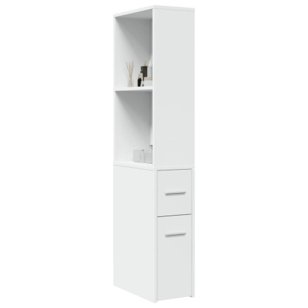 Armario de baño estrecho con ruedas madera de ingeniería blanco von , Schließfächer und Lagerschränke - Ref: Foro24-855295, P...