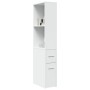 Armario de baño estrecho con ruedas madera de ingeniería blanco von , Schließfächer und Lagerschränke - Ref: Foro24-855295, P...