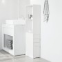 Armario de baño estrecho con ruedas madera de ingeniería blanco von , Schließfächer und Lagerschränke - Ref: Foro24-855295, P...