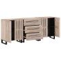 Aparador 3 piezas madera maciza de mango 60x34x75 cm by , Sideboards - Ref: Foro24-3217085, Price: 365,50 €, Discount: %