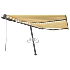 Toldo automático LED sensor de viento amarillo blanco 400x300cm by vidaXL, Awnings - Ref: Foro24-3069753, Price: 693,16 €, Di...