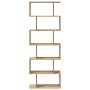 Librería divisora 6 niveles madera roble artisan 70x24x193 cm