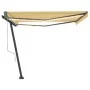 Toldo automático LED sensor de viento amarillo blanco 400x300cm by vidaXL, Awnings - Ref: Foro24-3069753, Price: 693,16 €, Di...