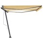 Toldo automático LED sensor de viento amarillo blanco 400x300cm de vidaXL, Toldos - Ref: Foro24-3069753, Precio: 679,44 €, De...