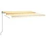 Toldo automático LED sensor de viento amarillo blanco 400x300cm by vidaXL, Awnings - Ref: Foro24-3069753, Price: 693,16 €, Di...