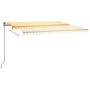 Toldo automático LED sensor de viento amarillo blanco 400x300cm de vidaXL, Toldos - Ref: Foro24-3069753, Precio: 679,44 €, De...