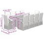 Set de comedor jardín 11 pzas con cojines ratán sintético negro